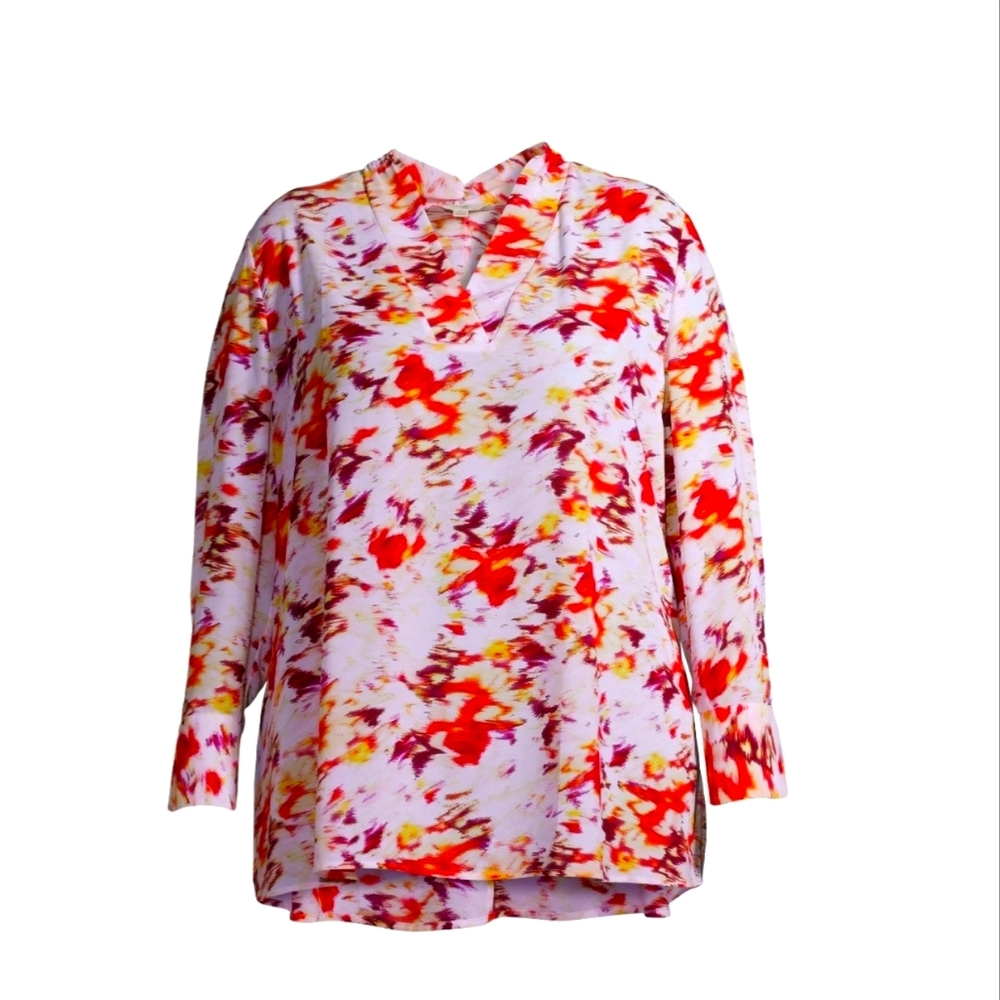 Terra & Sky NWT Plus Size V-Neck Long Sleeve Flowy Tunic Top 663